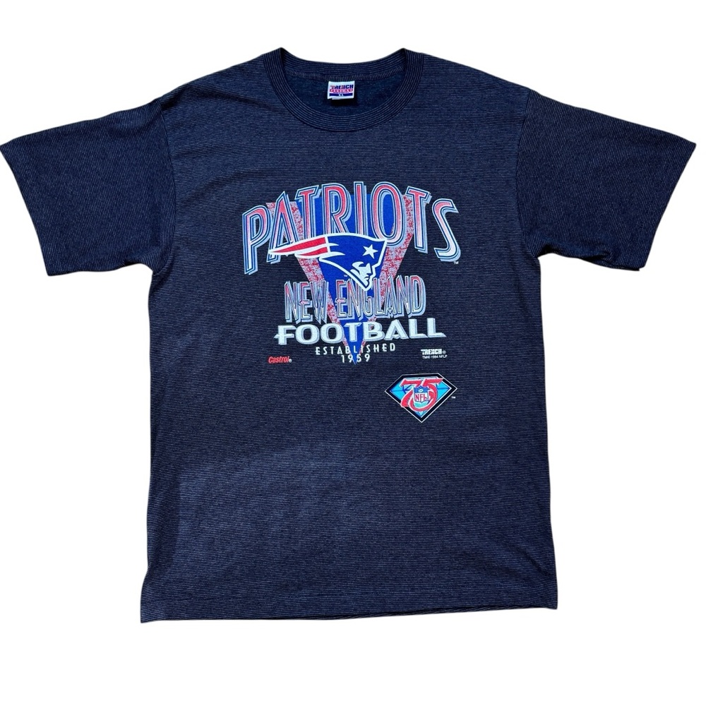 Vintage New England Patriots Tee NFL 75th Anniversary Shirt Mens Size XL 90’s